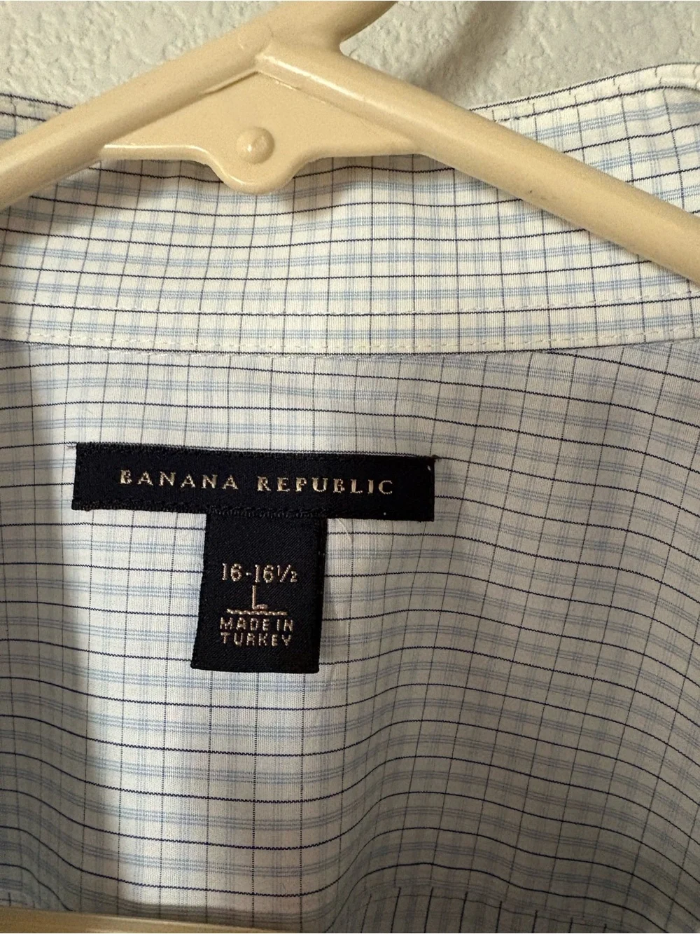 Beautiful Condition Banana Republic Light Blue Check Dress Shirt